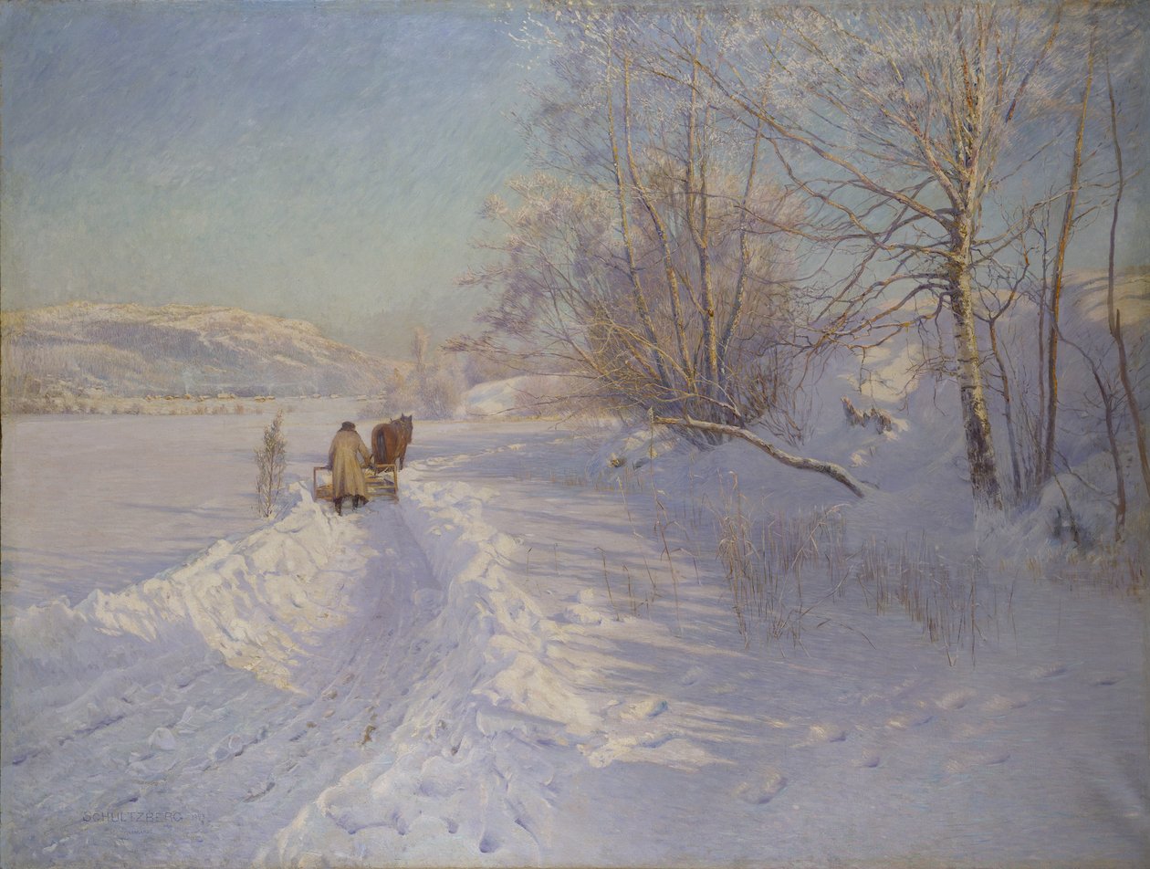 En vintermorgen etter et snøfall i Dalarna av Anshelm Schultzberg