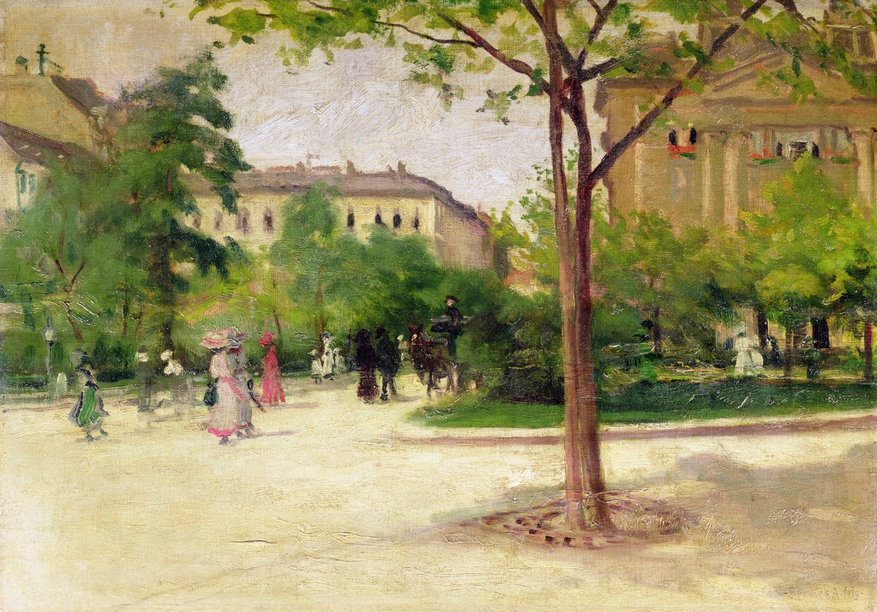 Budapest Street Scene, 1913 av Antal Berkes