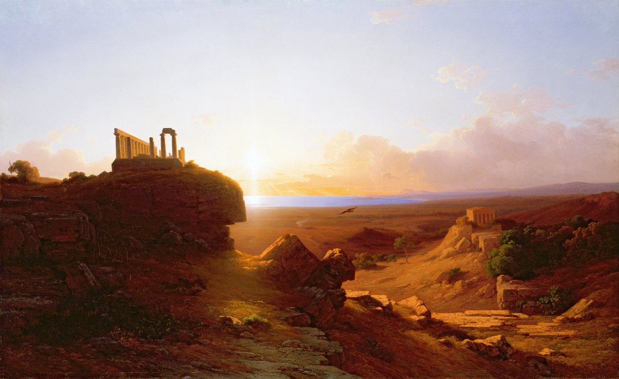 Romantisk landskap, 1860 av Antal Ligeti