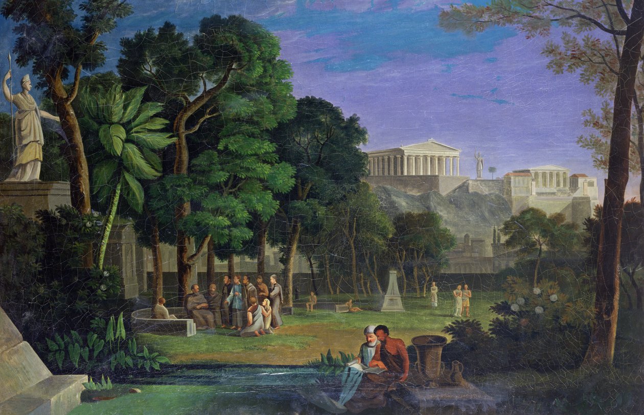 The Philosophers Garden, Athen, 1834 av Antal Strohmayer
