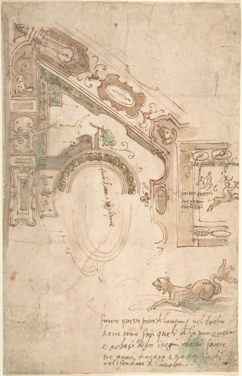 Kvartalsplan for et bukttak, ca. 1561. av Antenore Ridolfi