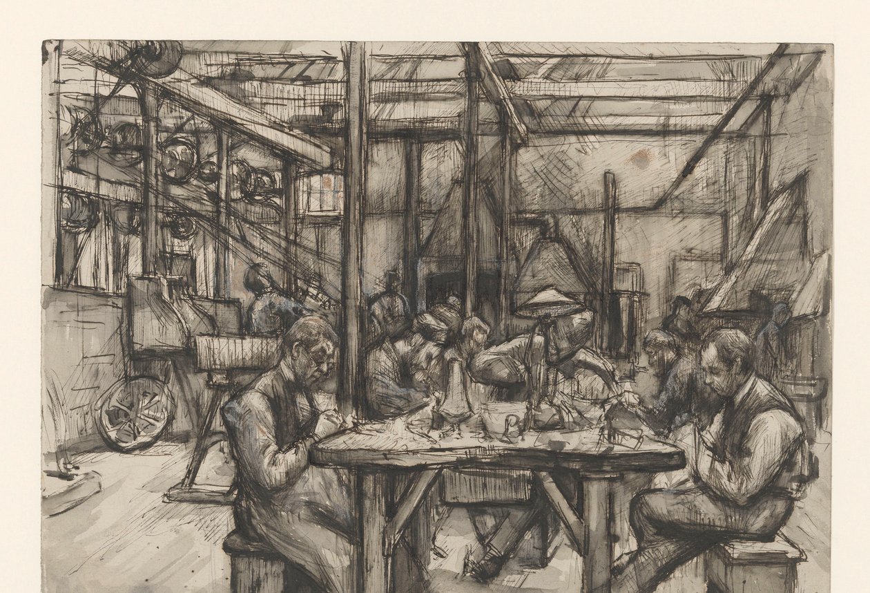Verksted i sølvfabrikken i Begeer av Anthon Gerhard Alexander van Rappard