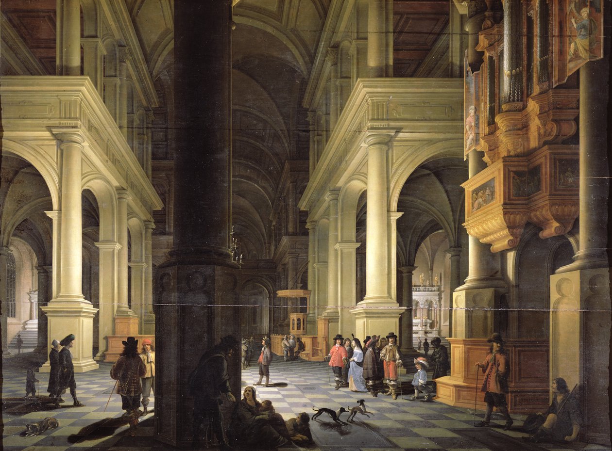 Interiør i et tempel, 1652 av Anthonie Delorme