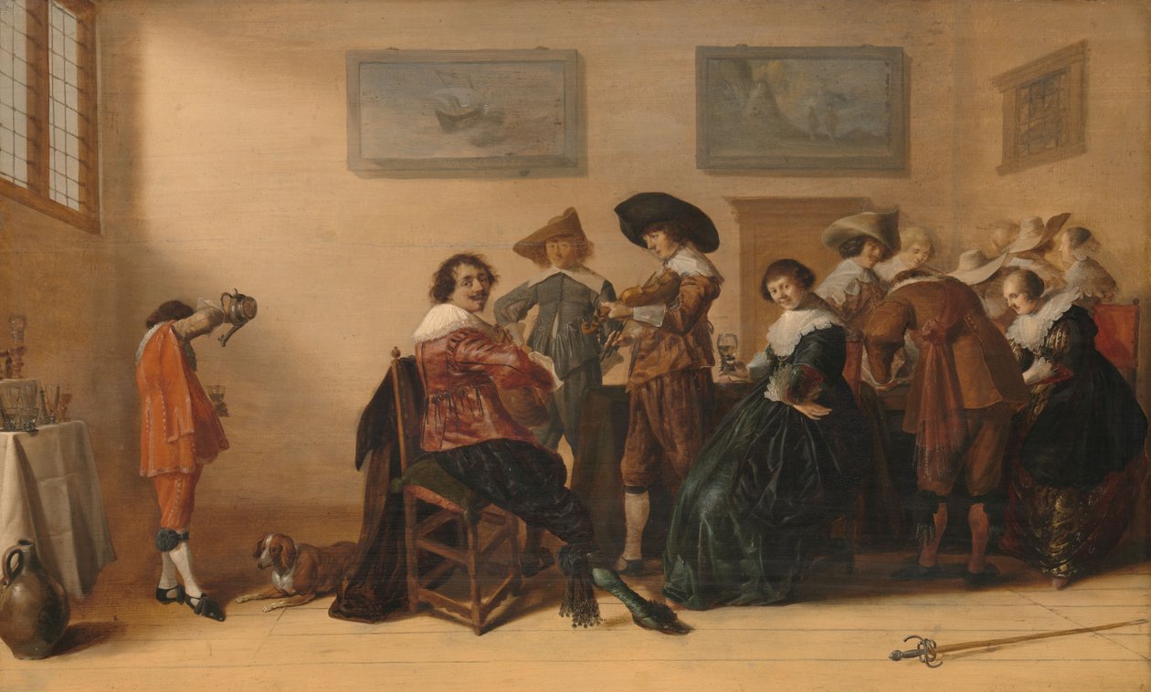 Godt selskap i et rom av Anthonie (1601-73) Palamedesz