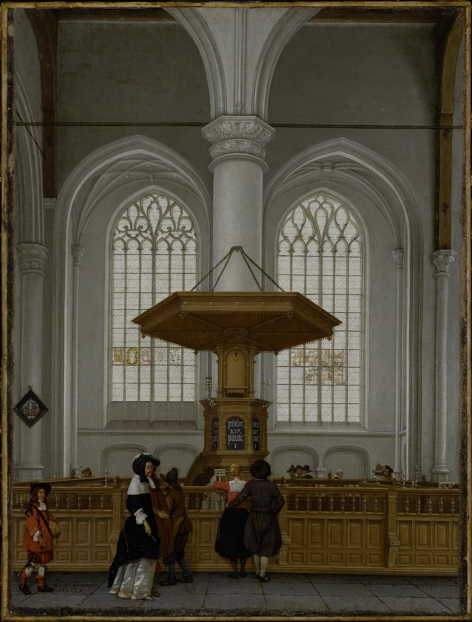Interiør i Laurenskerk i Rotterdam, 1662 av Anthonie Delorme