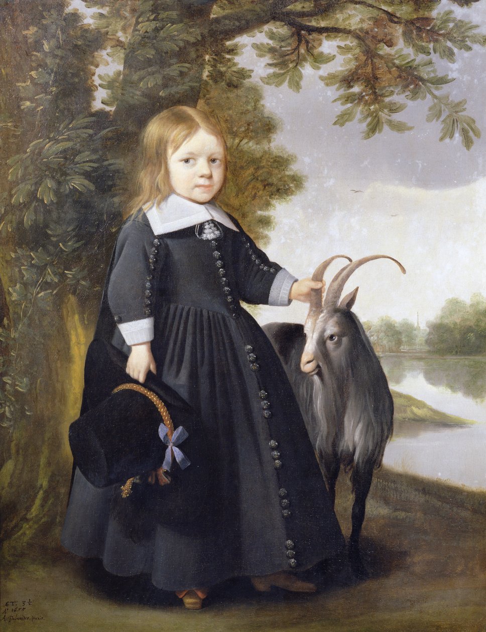 Barn og geit, 1655 av Anthonie Palamedesz