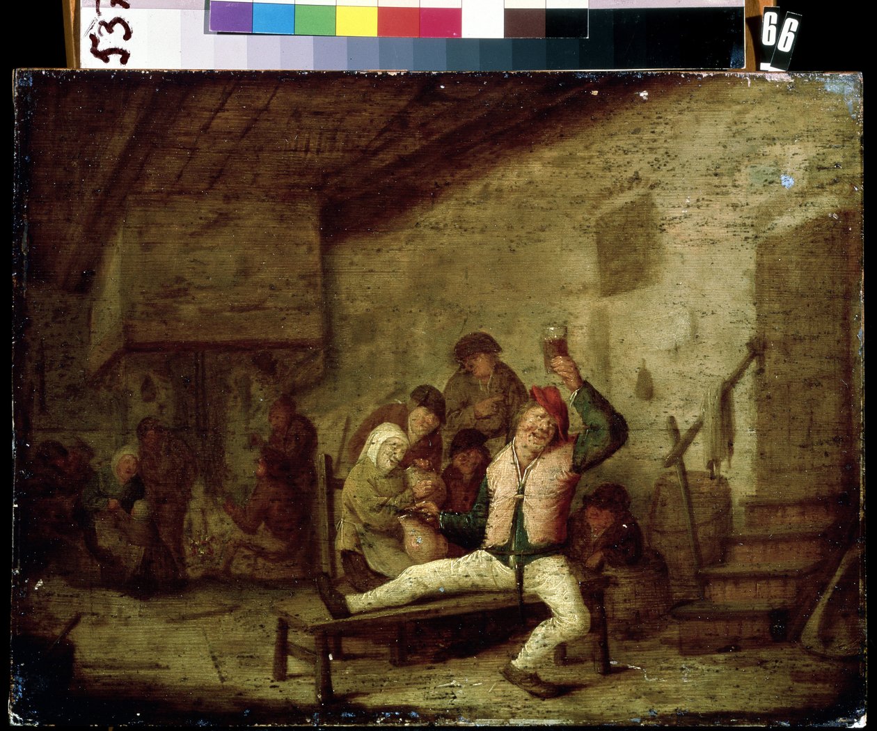 I en taverna (I tavernaen). Maleri av Anthony Victorijns (?-1655). Olje på tre av Anthonie Victorijns