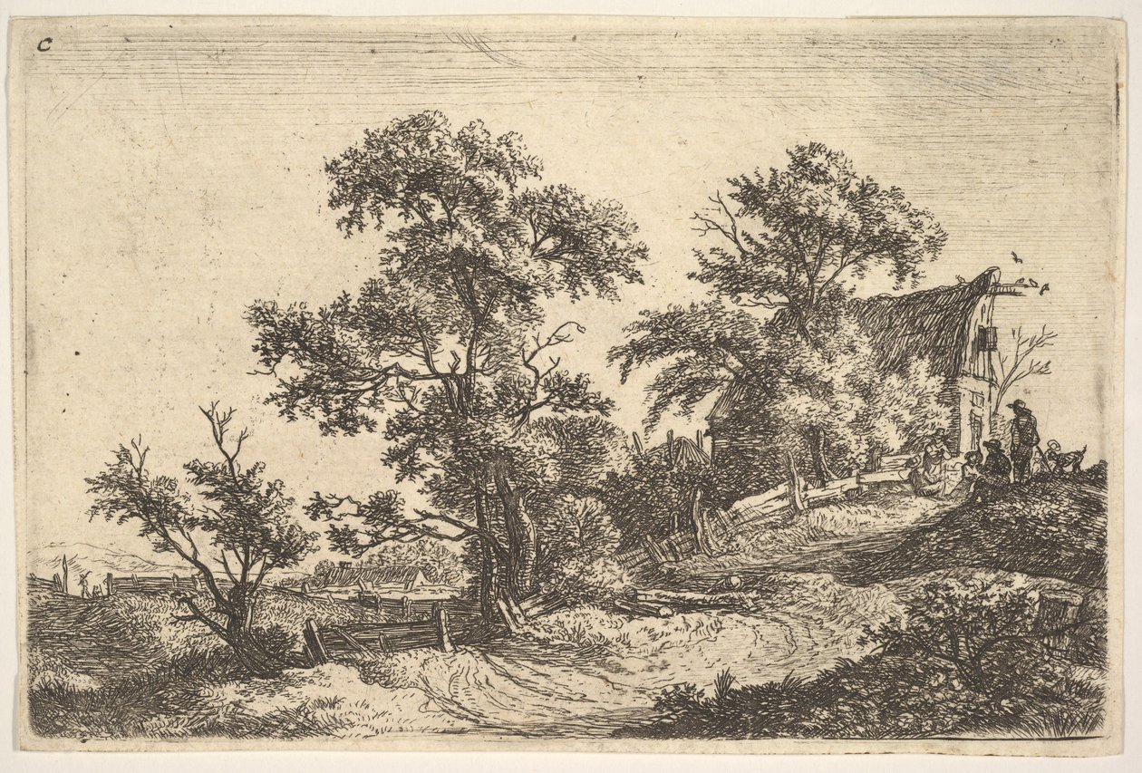 En hytte på en høyde. av Anthonie Waterloo