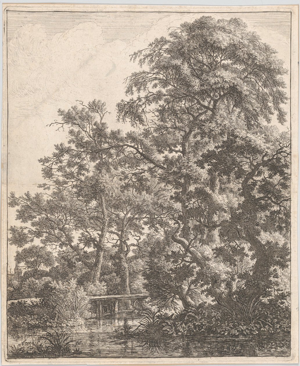 En liten bro over en bekk, 1600-tallet. av Anthonie Waterloo