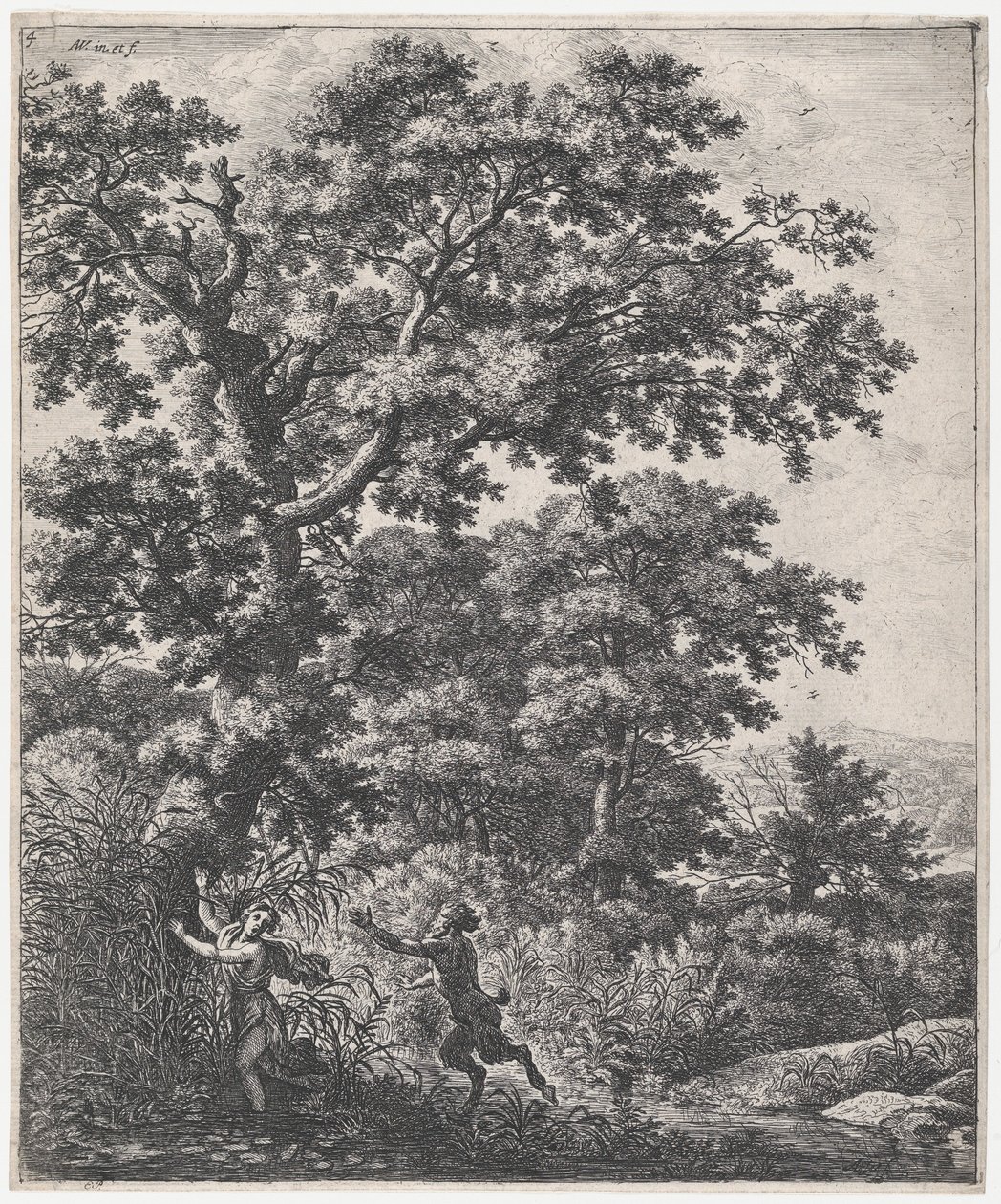 Landskap med Pan og Syrinx, 1600-tallet. av Anthonie Waterloo