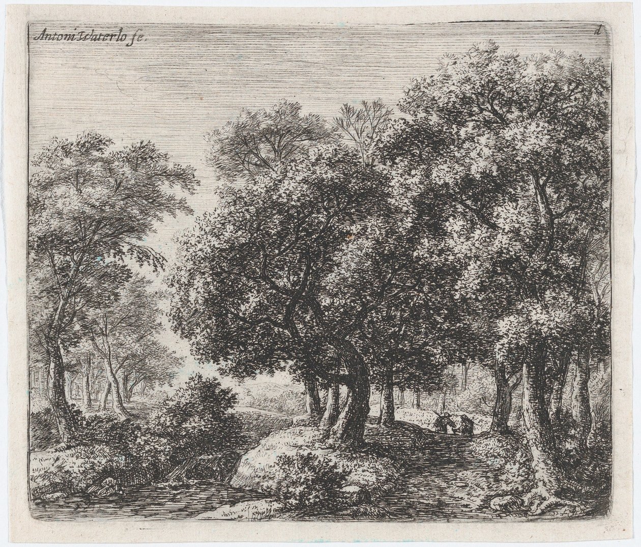 Forest Lane Les Deux Cavaliers, 1600-tallet. av Anthonie Waterloo
