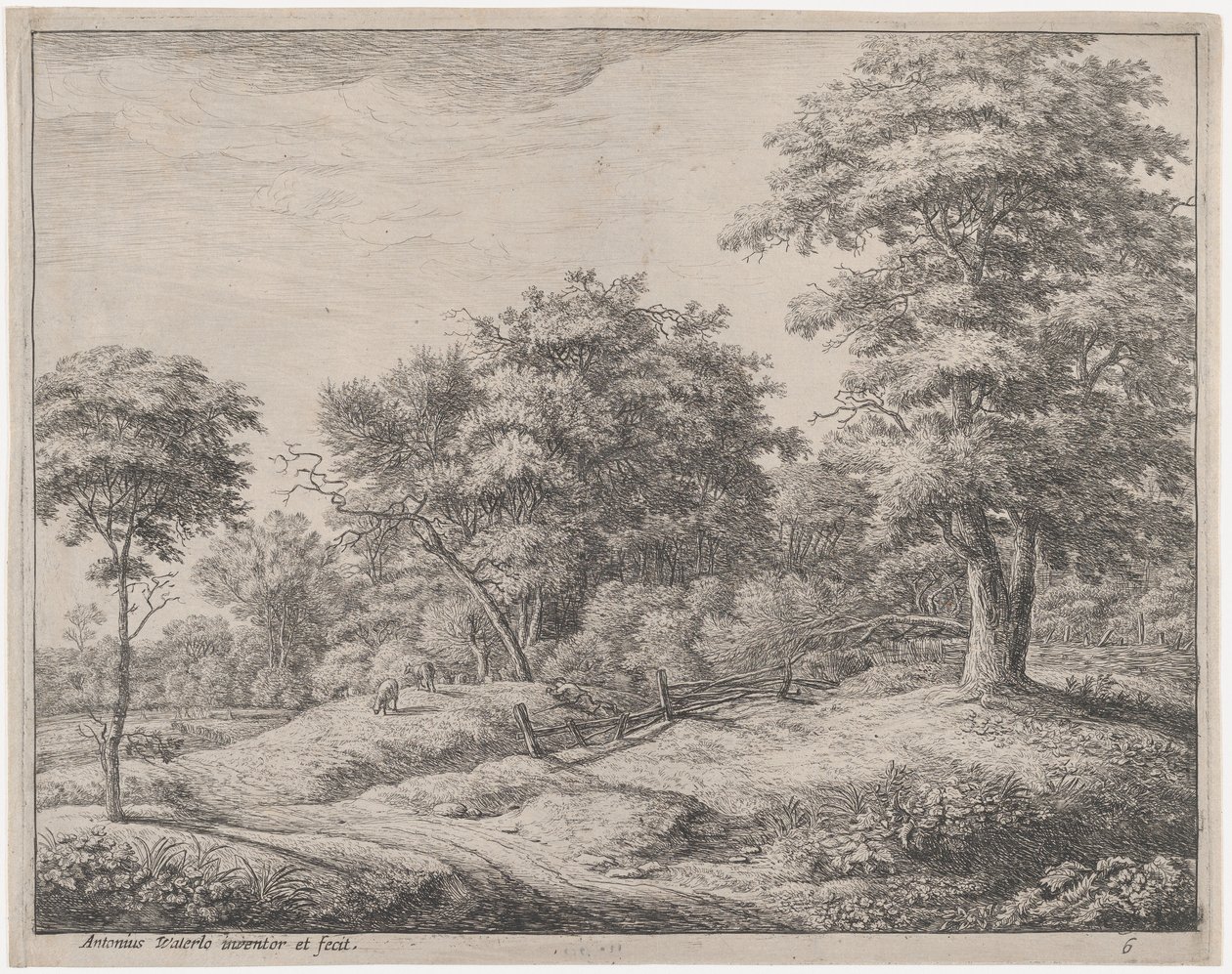 Hyrden sover på en liten bakke, 1600-tallet. av Anthonie Waterloo