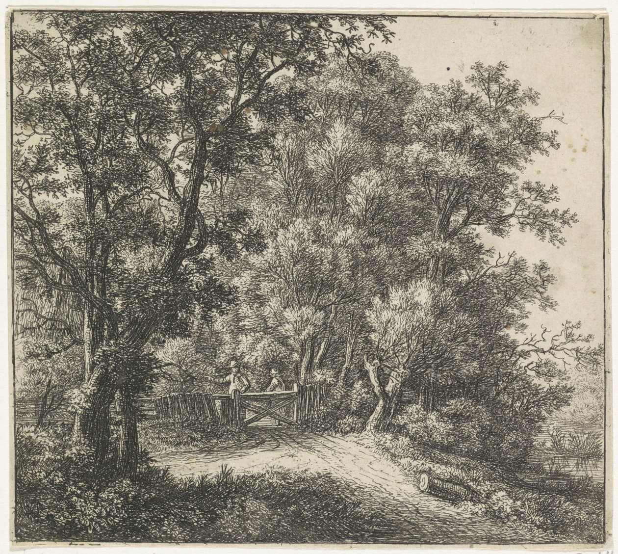 To figurer ved et gjerde Forest Views, serie A (serietittel) av Anthonie Waterloo