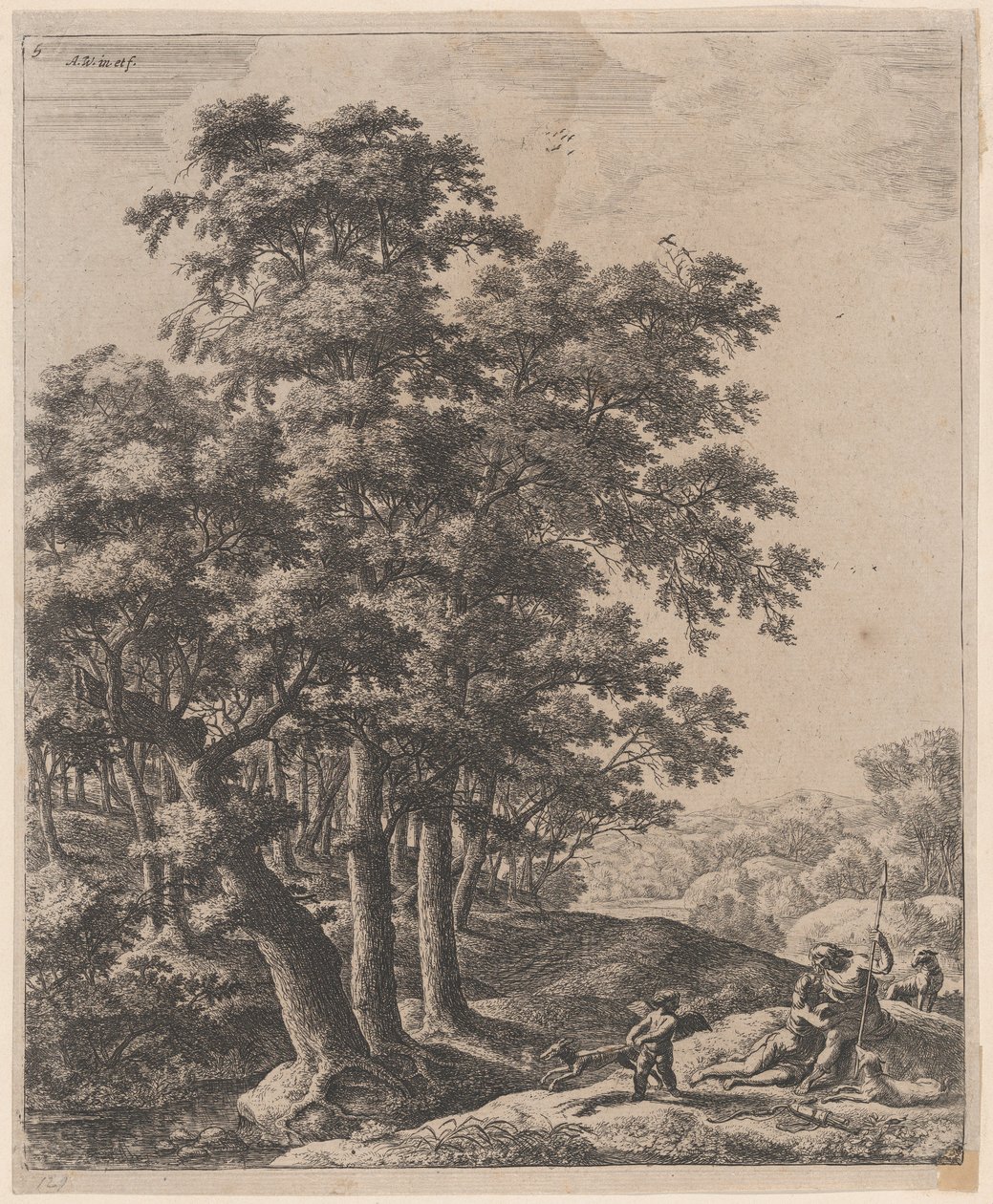 Venus og Adonis, 1600-tallet. av Anthonie Waterloo