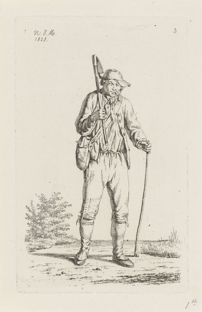 Bonde fra Ardennene med hakke Bønder og kvinnelige bønder fra Storbritannia av Nederland (serietittel) av Anthonie Willem Hendrik Nolthenius de Man