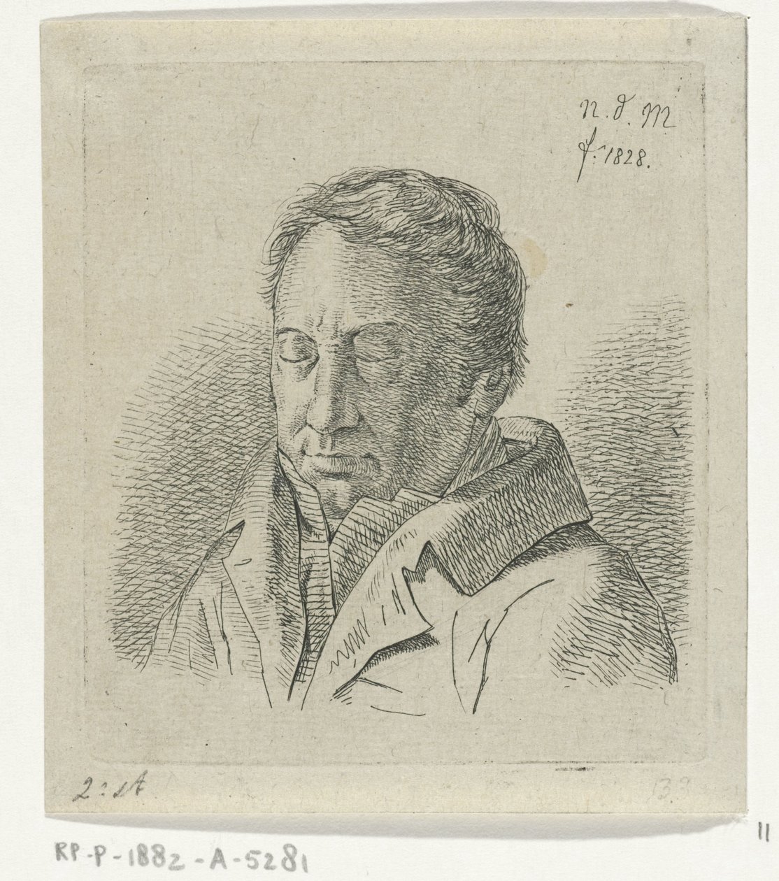 Mann med lukkede øyne av Anthonie Willem Hendrik Nolthenius de Man