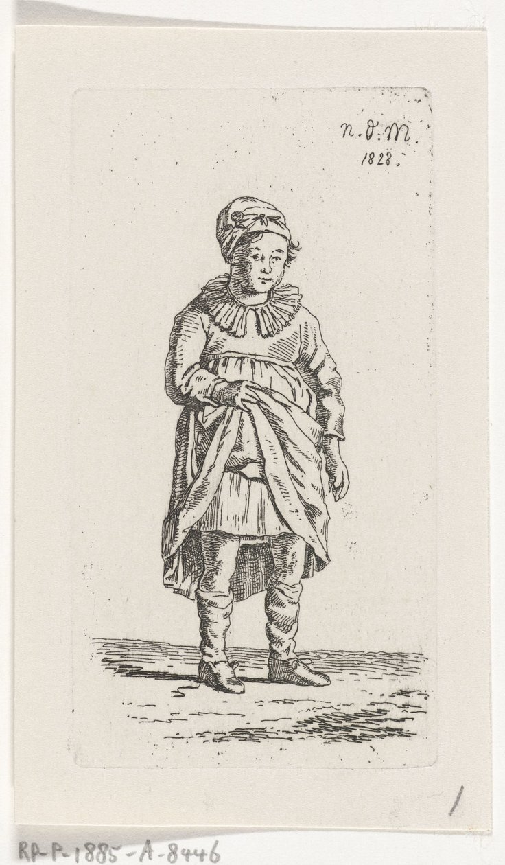 Jente som løfter skjørtet av Anthonie Willem Hendrik Nolthenius de Man