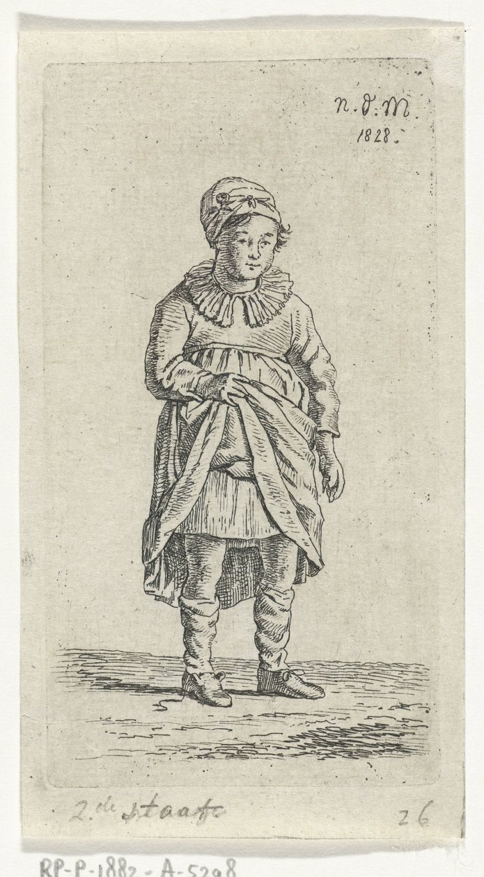 Jente som løfter skjørtet av Anthonie Willem Hendrik Nolthenius de Man