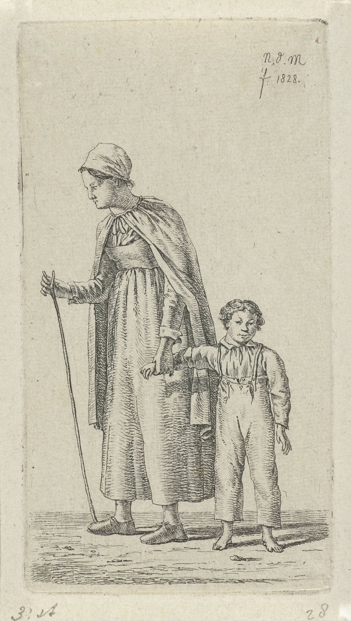 Mor med barn i armen 12 studiefigurer (serietittel) av Anthonie Willem Hendrik Nolthenius de Man