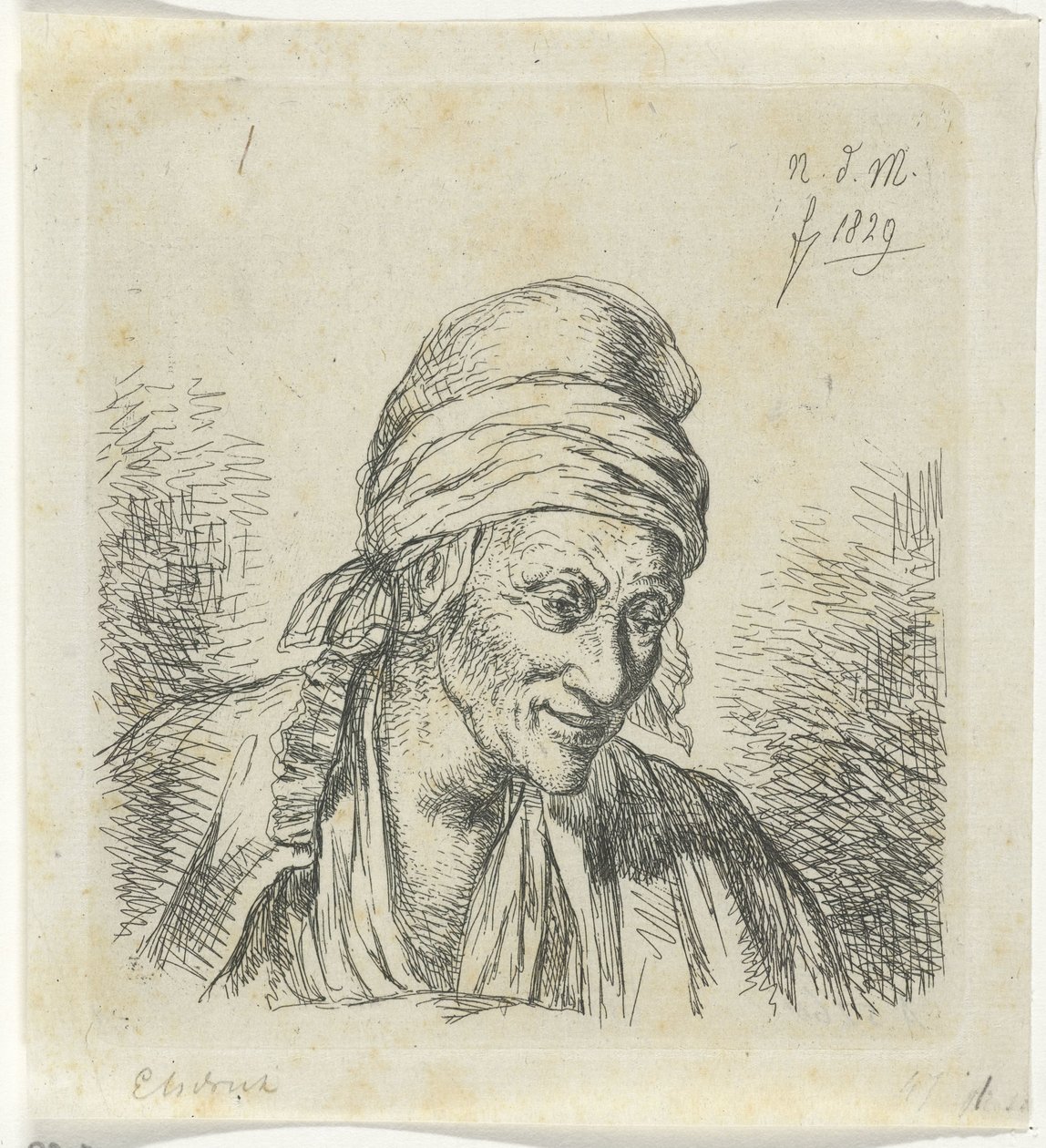 Gammel kvinne til høyre av Anthonie Willem Hendrik Nolthenius de Man