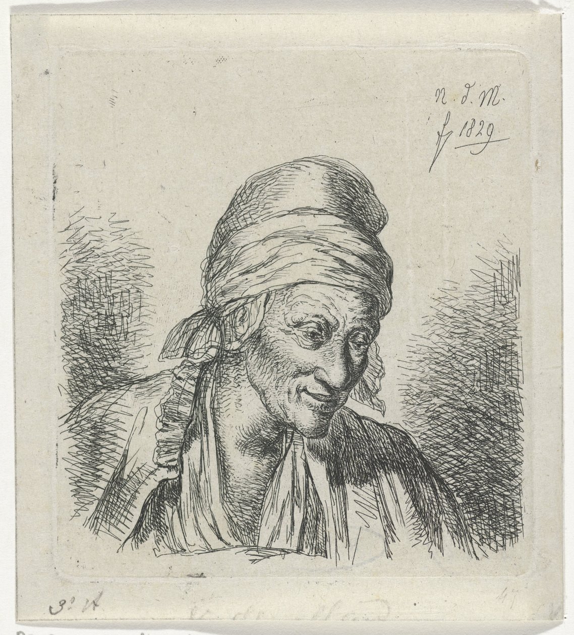 Gammel kvinne til høyre av Anthonie Willem Hendrik Nolthenius de Man