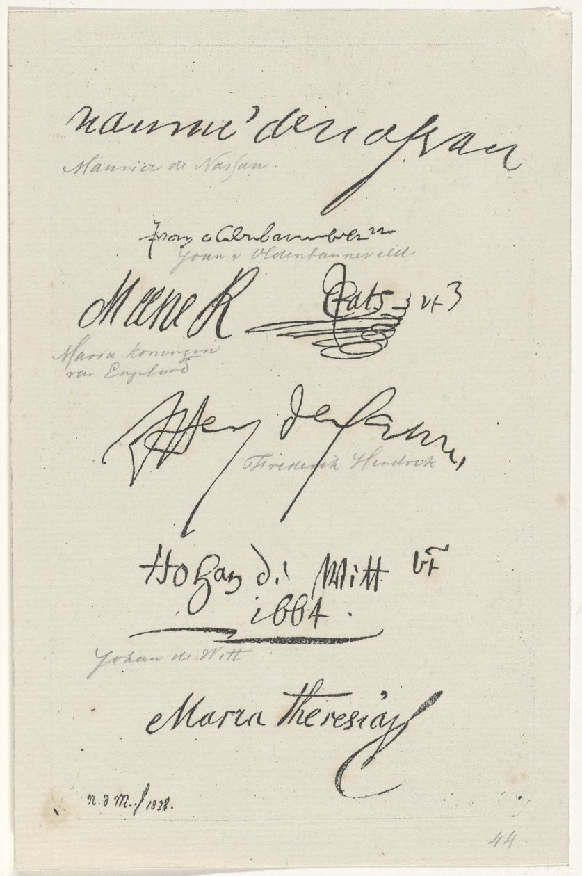 Flere faksimiler av signaturer av Anthonie Willem Hendrik Nolthenius de Man