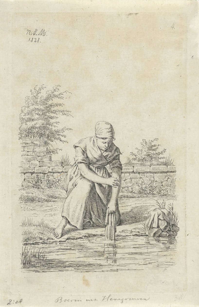 Voksende kvinne fra Hainaut Bonde fra Hainaut (tittel på objekt) Bønder og kvinnelige bønder fra Storbritannia av Nederland (serietittel) av Anthonie Willem Hendrik Nolthenius de Man