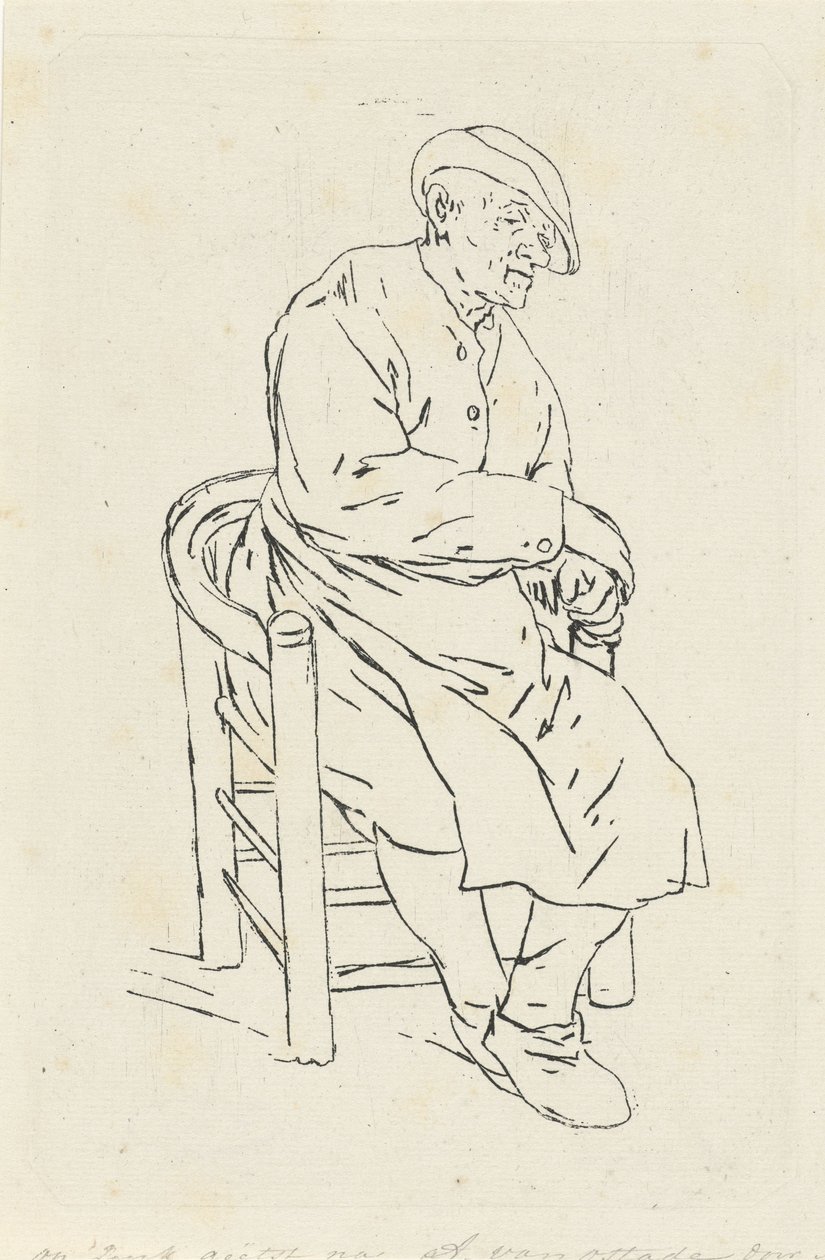Sittende mann i en lenestol av Anthonie Willem Hendrik Nolthenius de Man