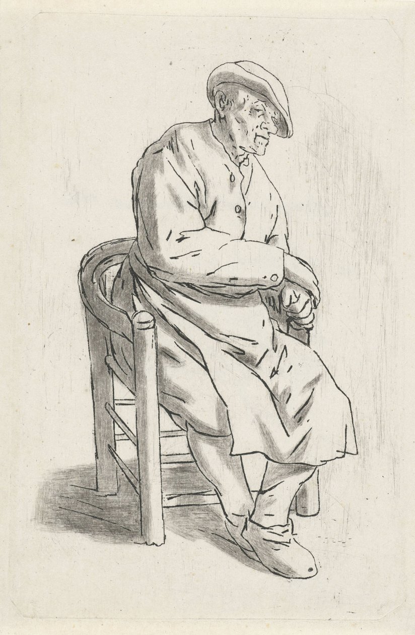 Sittende mann i en lenestol av Anthonie Willem Hendrik Nolthenius de Man