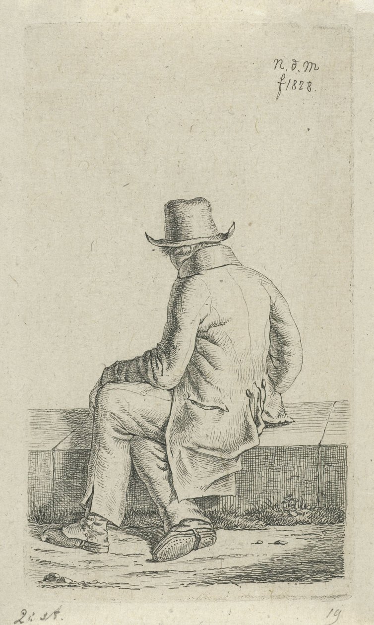 Sittende mann på veggen 12 studiefigurer (serietittel) av Anthonie Willem Hendrik Nolthenius de Man