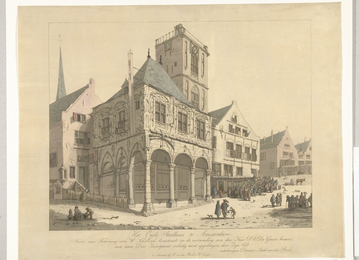 Det gamle rådhuset i Amsterdam, 1641 Det gamle rådhuset i Amsterdam (tittel på objekt) av Anthonie van den Bos