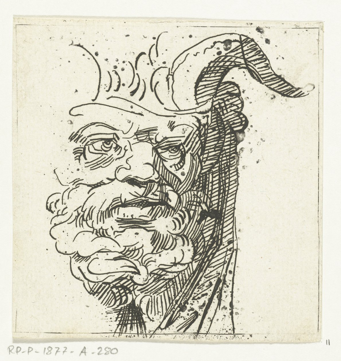 Hodet til en satyr av Anthonie van den Bos