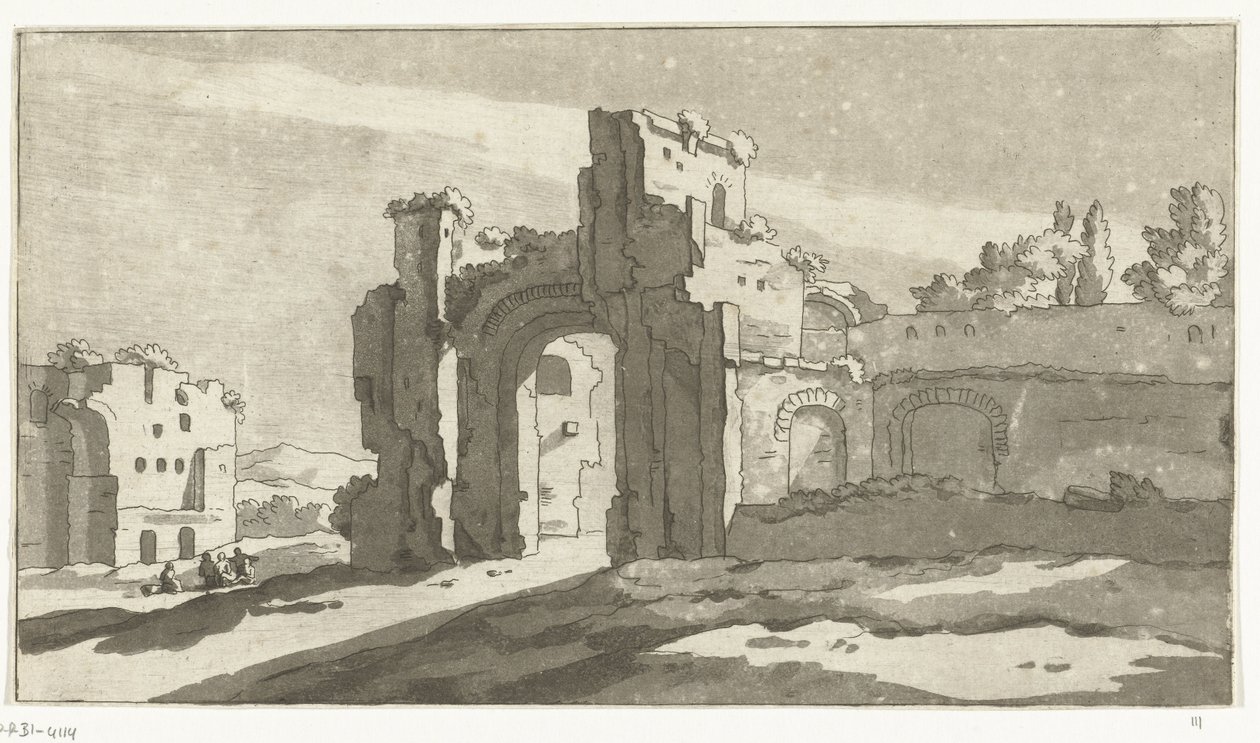 Ruinene av hovedhallen til badene i Caracalla, Roma av Anthonie van den Bos