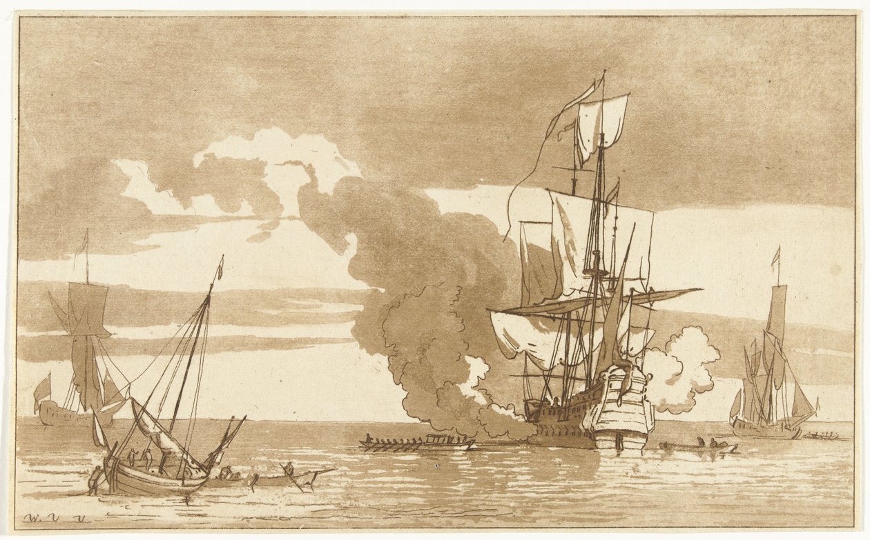 sjøslag av Anthonie van den Bos