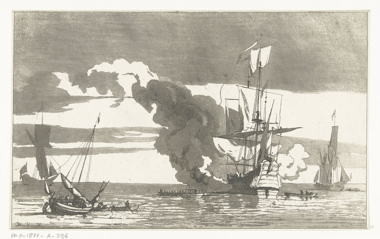 sjøslag av Anthonie van den Bos
