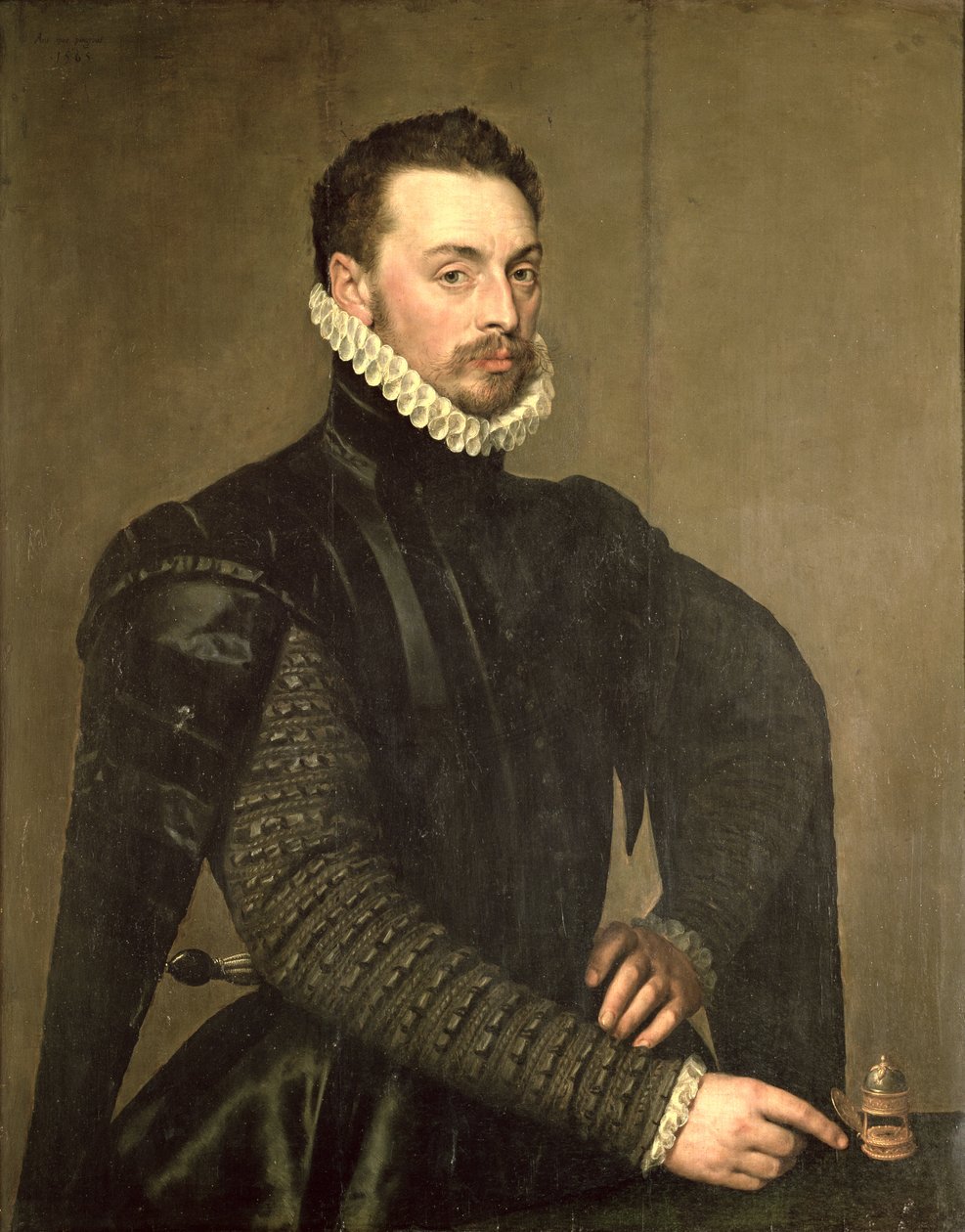 Portrett av en mann fra følget til kardinal Granvelle av Anthonis van Dashorst Mor