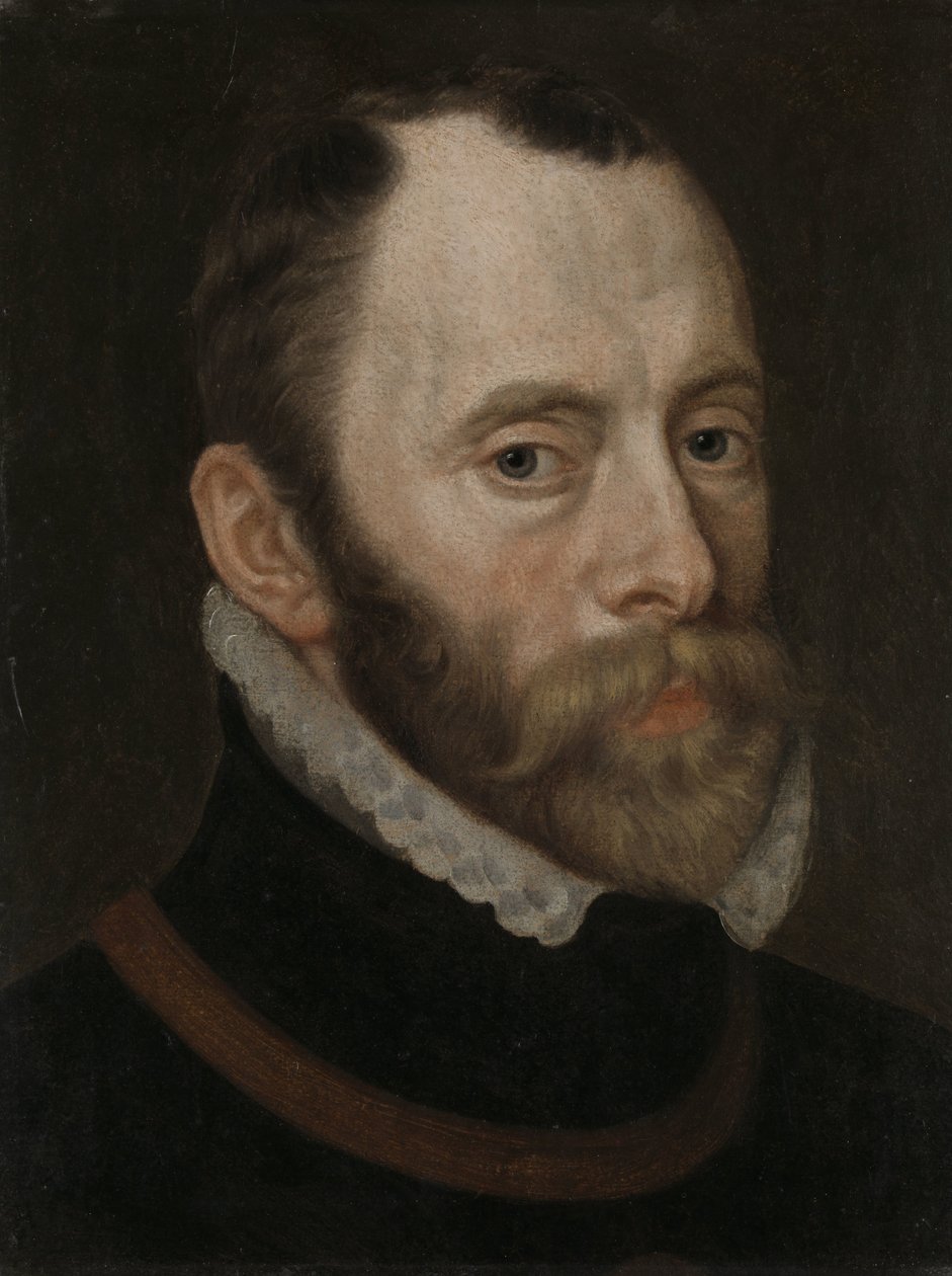 Portrait of Philippe de Montmorency, Count of Horne, Admiral of the Netherlands, Member of the Council of State   1393070   no       norwegian Successfully Translated  Original: Peder Paars-digtet bedømmes i krostuen på tre hjorter Translat: Peder Paars-di av Anthonis Mor (copy after)