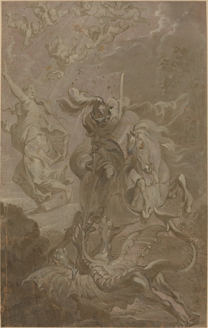 Saint George og dragen av Anthonis Sallaert