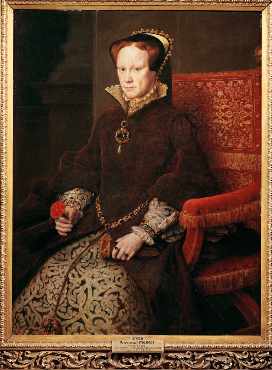 Königin Maria von England, zweite Frau von Philipp II. von Spanien von Anthonis van Dashorst (c.1519-1576/77) Mor