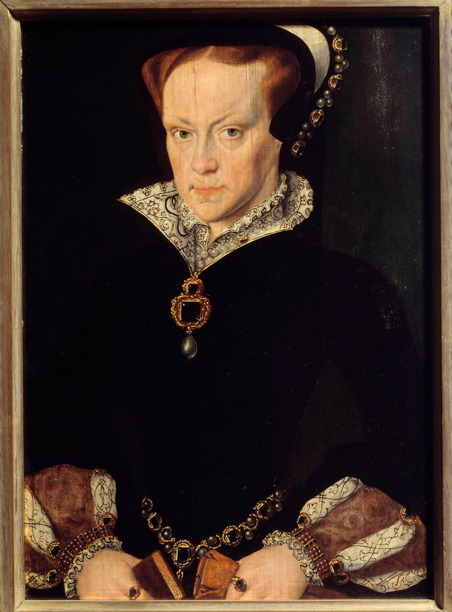 Portrett av Mary Tudor (1516-1558) Dronning av England Maleri av Antonio Moro (1517-1575) 1500-tallet Søn. 0,32x0,23 m av after Anthonis Mor van Dashorst