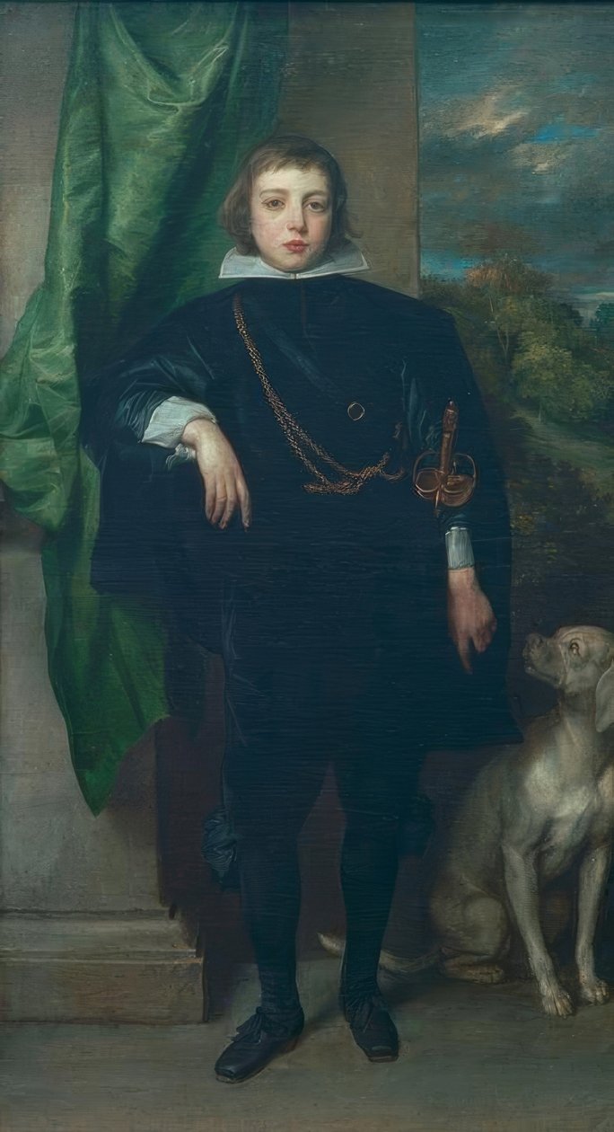 Prins Ruprecht av Pfalz med en hund av Anthony van Dyck