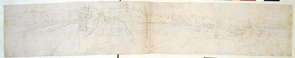 Greenwich Palace, ca. 1544 (penn og blekk og blyant på papir) av Anthonis van den Wyngaerde