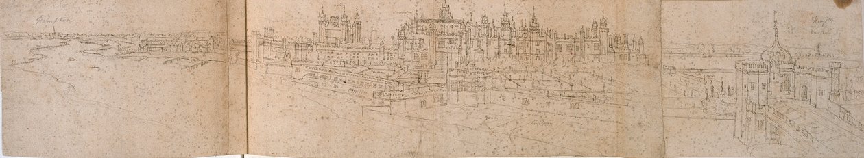 Hampton Court Palace fra elven, c1550-1560 av Anthonis van den Wyngaerde