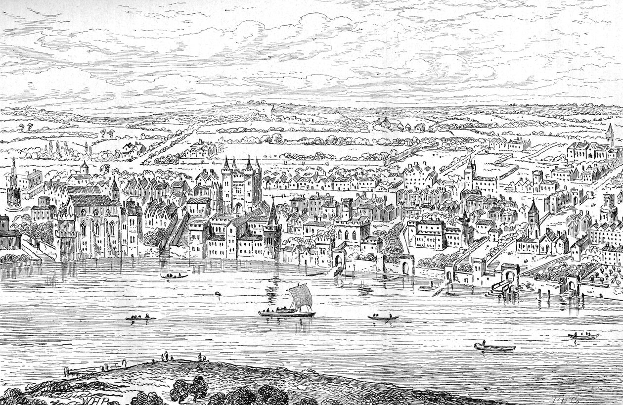 London fra Temple Bar til Charing Cross, 1543 1897 av Anthonis van den Wyngaerde