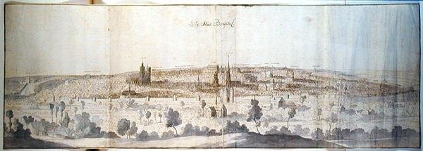 Panoramautsikt over Brussel av Anthonis van den Wyngaerde