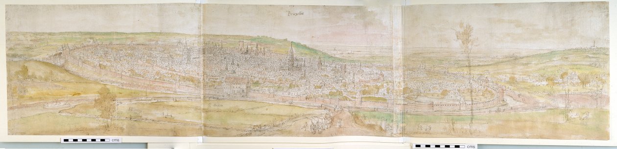 Panoramautsikt over Brussel fra nord, 1558 av Anthonis van den Wyngaerde