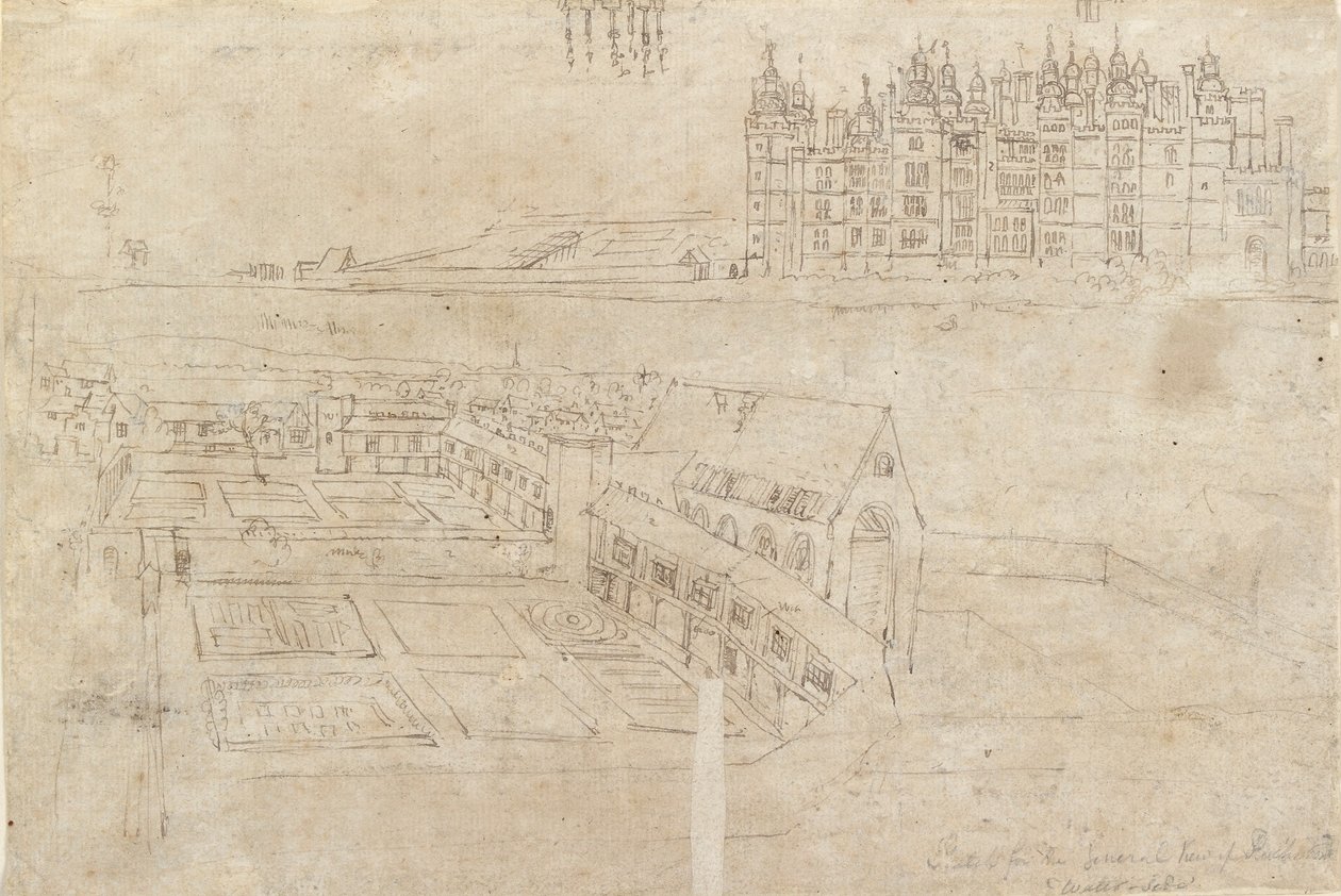 River Front of Richmond Palace and Privy Gardens, c1550s av Anthonis van den Wyngaerde
