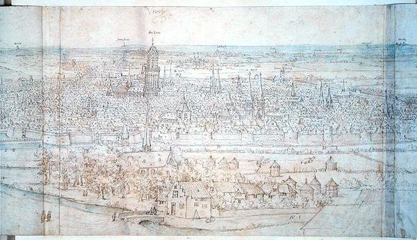 Utsikt over Utrecht av Anthonis van den Wyngaerde