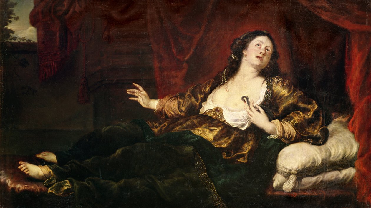 Cleopatra VIIs død (69-30 f.Kr.) av Anthony van Dyck