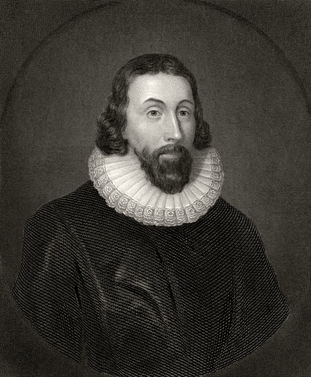 John Winthrop, gravert av Charles William Sharpe (1818-99) av Anthony van Dyck